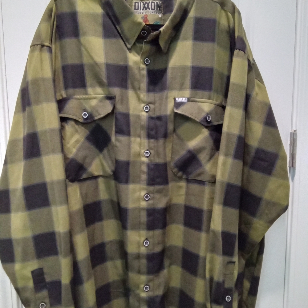Dixxon Flannel & Black Rifle Coffee Company's Green and Black Plaid 5XL Shirt